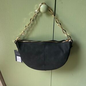 Universal Thread Black Shoulder Bag with Gold Chain Strap